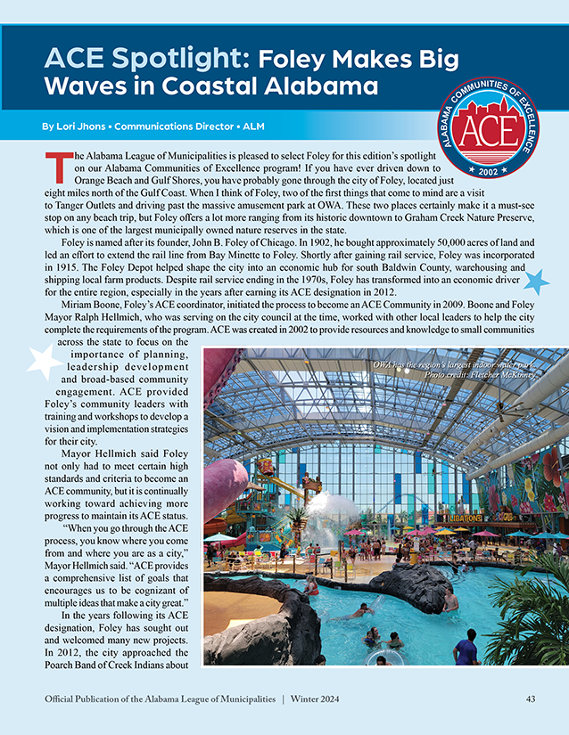 Foley Makes Big Waves in Coastal Alabama